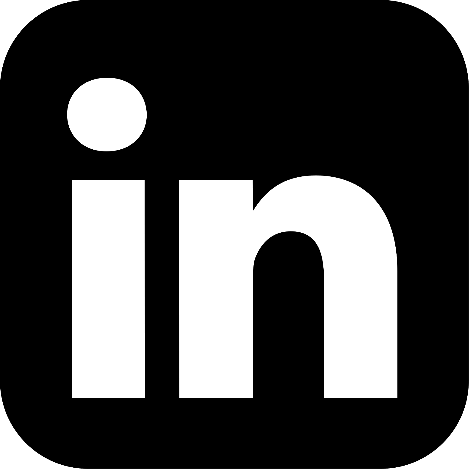 black LinkedIn logo